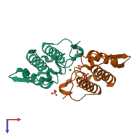 PDB entry 1s6b coloured by chain, top view.