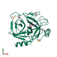 PDB entry 1s6f coloured by chain, front view.
