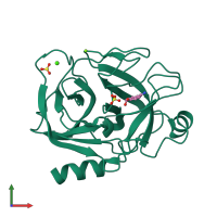 PDB entry 1s6h coloured by chain, front view.