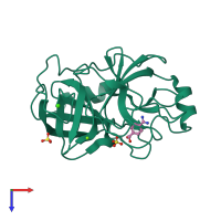 PDB entry 1s6h coloured by chain, top view.