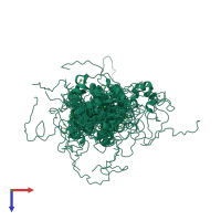 PDB entry 1s6i coloured by chain, ensemble of 15 models, top view.