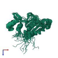 PDB entry 1s6l coloured by chain, ensemble of 20 models, top view.