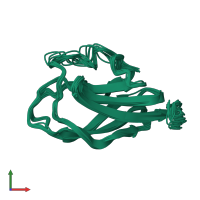 PDB entry 1s6n coloured by chain, ensemble of 15 models, front view.