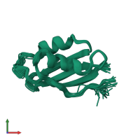 PDB entry 1s6o coloured by chain, ensemble of 30 models, front view.