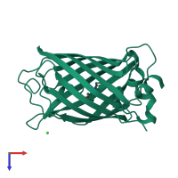 PDB entry 1s6z coloured by chain, top view.