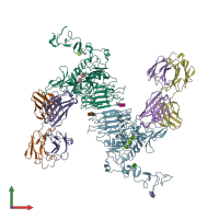 PDB entry 1s78 coloured by chain, front view.