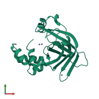 PDB entry 1s7d coloured by chain, front view.