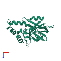 PDB entry 1s7d coloured by chain, top view.