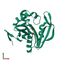 PDB entry 1s7f coloured by chain, front view.
