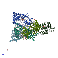 PDB entry 1s7g coloured by chain, top view.