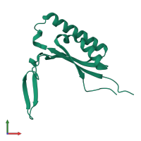 PDB entry 1s7i coloured by chain, front view.