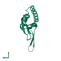 PDB entry 1s7i coloured by chain, side view.