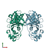 PDB entry 1s7j coloured by chain, front view.