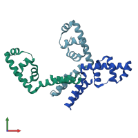 PDB entry 1s7o coloured by chain, front view.