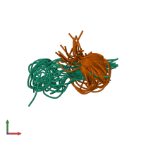 PDB entry 1s7p coloured by chain, ensemble of 20 models, front view.