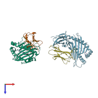 PDB entry 1s7v coloured by chain, top view.