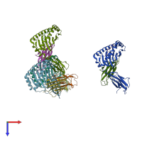 PDB entry 1s7w coloured by chain, top view.