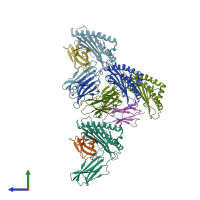 PDB entry 1s7x coloured by chain, side view.