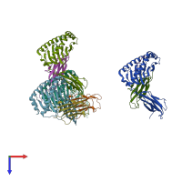 PDB entry 1s7x coloured by chain, top view.