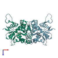 PDB entry 1s7y coloured by chain, top view.