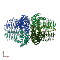 PDB entry 1s80 coloured by chain, front view.