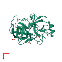 PDB entry 1s81 coloured by chain, top view.