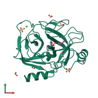 PDB entry 1s82 coloured by chain, front view.
