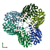 PDB entry 1s8a coloured by chain, front view.