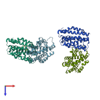 PDB entry 1s8c coloured by chain, top view.