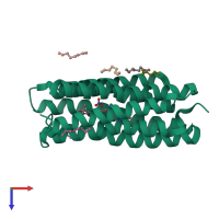 PDB entry 1s8j coloured by chain, top view.