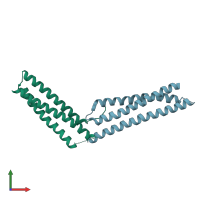 PDB entry 1s94 coloured by chain, front view.