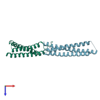 PDB entry 1s94 coloured by chain, top view.
