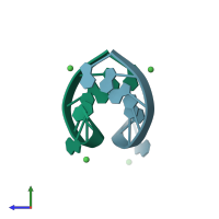 PDB entry 1s9b coloured by chain, side view.