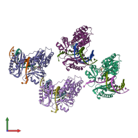 PDB entry 1s9f coloured by chain, front view.