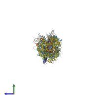PDB entry 1sa1 coloured by chain, side view.