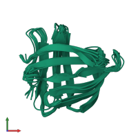 PDB entry 1sa8 coloured by chain, ensemble of 10 models, front view.