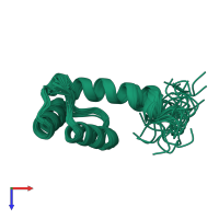 PDB entry 1san coloured by chain, ensemble of 20 models, top view.