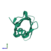 PDB entry 1sap coloured by chain, side view.