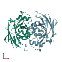 PDB entry 1saw coloured by chain, front view.
