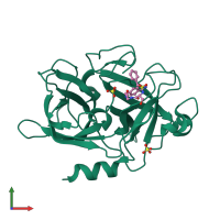 PDB entry 1sc8 coloured by chain, front view.