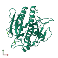 PDB entry 1sca coloured by chain, front view.