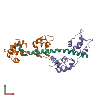 PDB entry 1scm coloured by chain, front view.