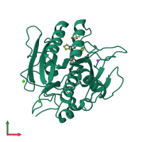 PDB entry 1scn coloured by chain, front view.