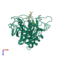 PDB entry 1scn coloured by chain, top view.