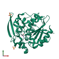 PDB entry 1scq coloured by chain, front view.