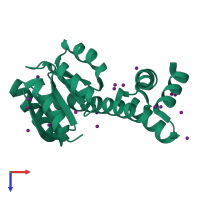 PDB entry 1sd5 coloured by chain, top view.