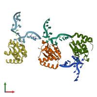 PDB entry 1sds coloured by chain, front view.