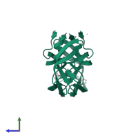 Protease in PDB entry 1sdt, assembly 1, side view.