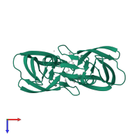 Protease in PDB entry 1sdt, assembly 1, top view.