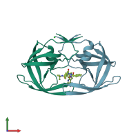 PDB entry 1sdv coloured by chain, front view.